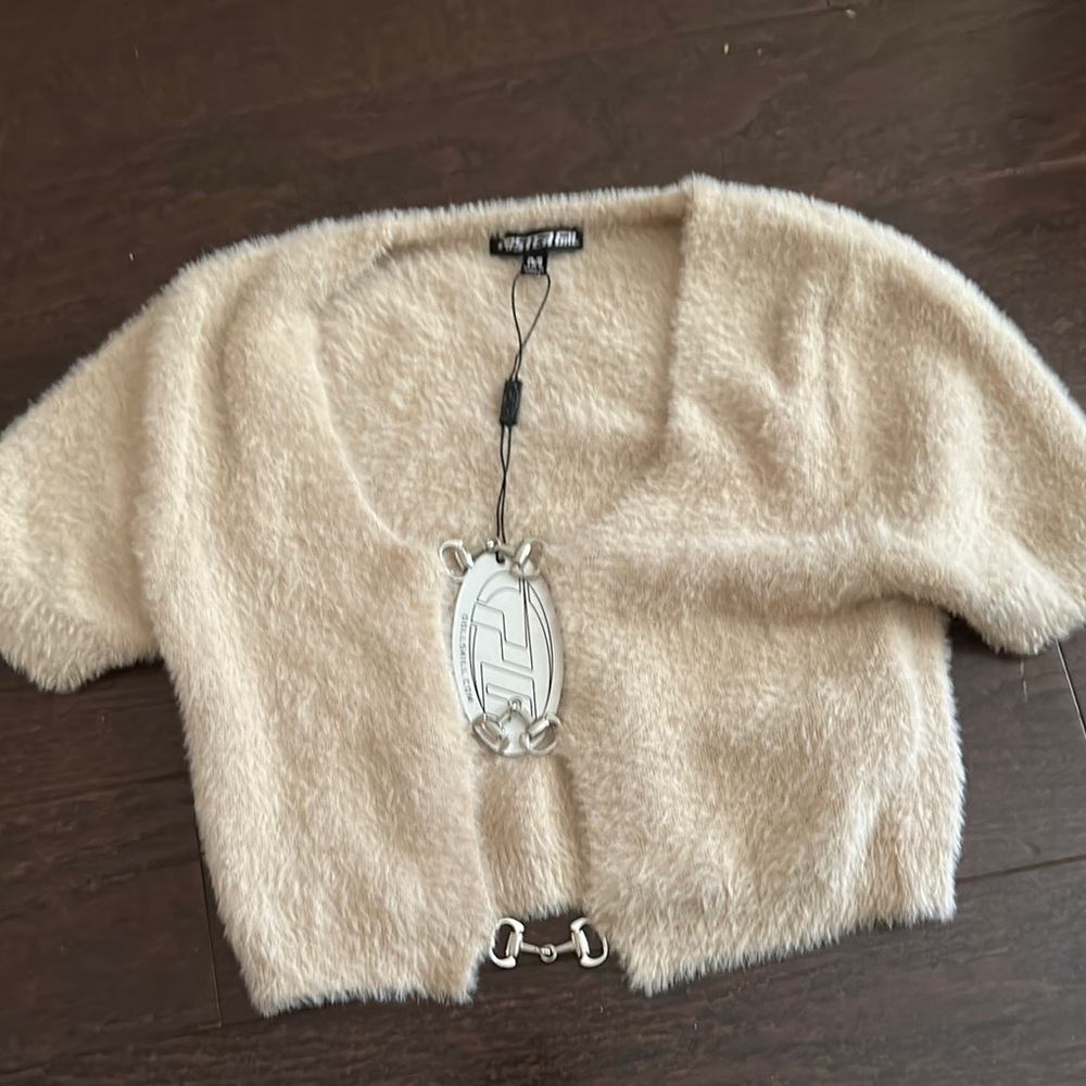 POSTER GIRL Cream V-Neck Sweater
